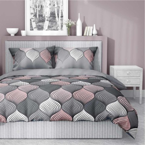 Pościel bawełniana 140x200 Łuski szara pastelowa wzór geometryczny 4658 B Bawełna 37 Pościel bawełniana 140x200 Łuski szara pastelowa wzór geometryczny 4658 B Bawełna 37