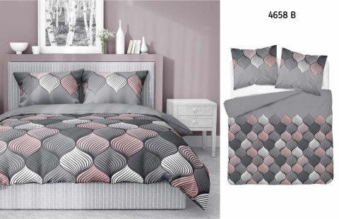 Pościel bawełniana 140x200 Łuski szara pastelowa wzór geometryczny 4658 B Bawełna 37 Pościel bawełniana 140x200 Łuski szara pastelowa wzór geometryczny 4658 B Bawełna 37