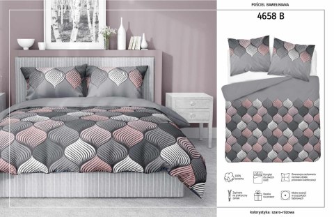 Pościel bawełniana 140x200 Łuski szara pastelowa wzór geometryczny 4658 B Bawełna 37 Pościel bawełniana 140x200 Łuski szara pastelowa wzór geometryczny 4658 B Bawełna 37