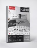 Pościel bawełniana 160x200 Strona jej strona pieska szara czarna łapki 4325 A Holland 29 Pościel bawełniana 160x200 Strona jej strona pieska szara czarna łapki 4325 A Holland 29