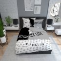 Pościel bawełniana 160x200 Strona jej strona pieska szara czarna łapki 4325 A Holland 29 Pościel bawełniana 160x200 Strona jej strona pieska szara czarna łapki 4325 A Holland 29