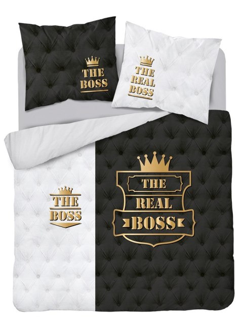 Pościel bawełniana 160x200 The Boss and The Real Boss czarna szara jasna 3744 A Holland Home 71 Pościel bawełniana 160x200 The Boss and The Real Boss czarna szara jasna 3744 A Holland Home 71