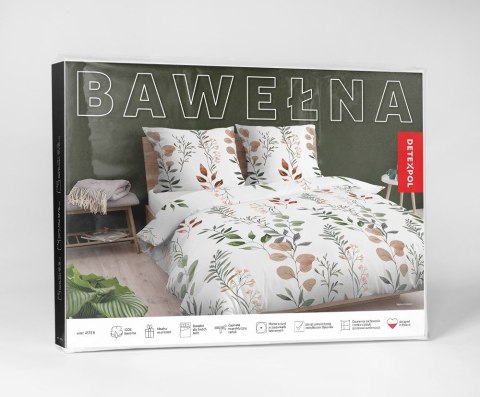Pościel bawełniana 180x200 biała beżowa zielona kwiaty 4572 B bawełna 16 Pościel bawełniana 180x200 biała beżowa zielona kwiaty 4572 B bawełna 16