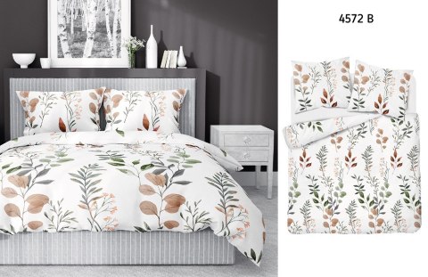 Pościel bawełniana 180x200 biała beżowa zielona kwiaty 4572 B bawełna 16 Pościel bawełniana 180x200 biała beżowa zielona kwiaty 4572 B bawełna 16
