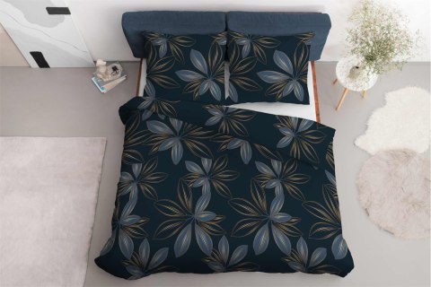 Pościel bawełniana 180x200 granatowa niebieska liście 4567 A Bawełna 16 Pościel bawełniana 180x200 granatowa niebieska liście 4567 A Bawełna 16
