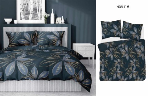 Pościel bawełniana 180x200 granatowa niebieska liście 4567 A Bawełna 16 Pościel bawełniana 180x200 granatowa niebieska liście 4567 A Bawełna 16