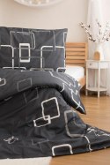 Pościel bawełniana 220x200 Gemetria czarna szara poszewki 70x90 B25 Pościel bawełniana 220x200 Gemetria czarna szara poszewki 70x90 B25