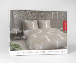 Pościel bawełniana 220x200 beżowa jasna biała geometria 5253 A Bawełna 48
