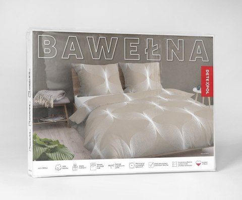 Pościel bawełniana 220x200 beżowa jasna biała geometria 5253 A Bawełna 48 Pościel bawełniana 220x200 beżowa jasna biała geometria 5253 A Bawełna 48