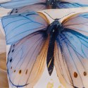Pościel satynowa 220x200 Motyle kremowa niebieska 12410 SATYNLOVE PREMIUM