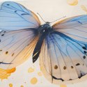 Pościel satynowa 220x200 Motyle kremowa niebieska 12410 SATYNLOVE PREMIUM
