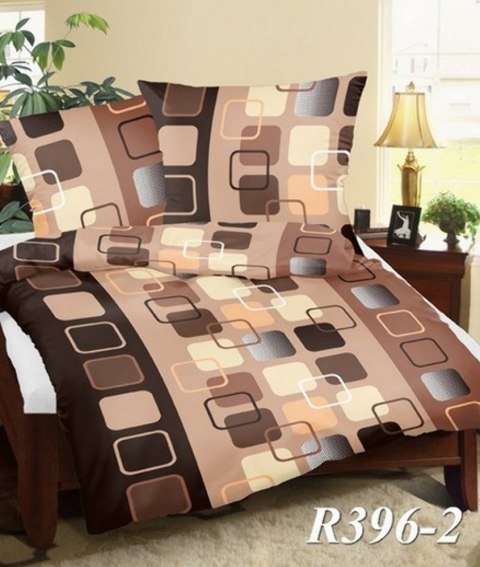 Pościel z kory 160x200 R396-2 beżowa brązowa geometryczna zapinana na guziki 100% bawełna Pościel z kory 160x200 R396-2 beżowa brązowa geometryczna zapinana na guziki 100% bawełna