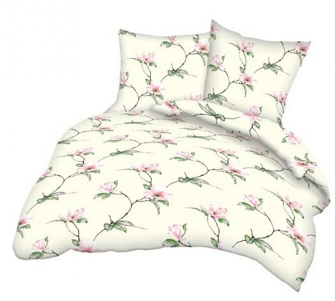 Pościel z kory 160x200 kremowa różowa magnolia A835 Kora 23 Pościel z kory 160x200 kremowa różowa magnolia A835 Kora 23