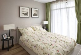 Pościel z kory 200x220 wzór 182/1 Powój na guziki 100% bawełna gruba