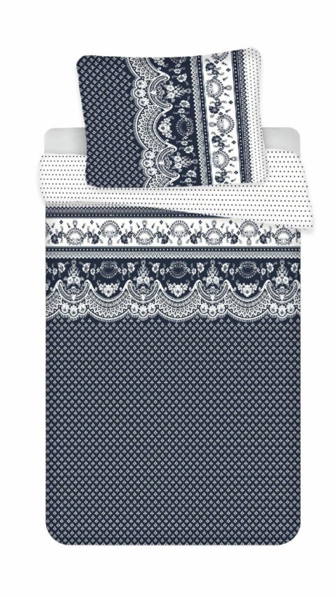 Pościel z mikrofibry 140x200 Ornamenty niebieska biała poszewka 70x90 PB25 Pościel z mikrofibry 140x200 Ornamenty niebieska biała poszewka 70x90 PB25