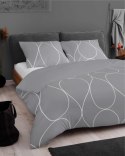 Pościel z mikrosatyny 160x200 szara ciemna biała geometria 5351 A Micro 57 Pościel z mikrosatyny 160x200 szara ciemna biała geometria 5351 A Micro 57