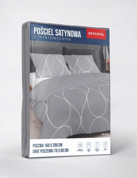 Pościel z mikrosatyny 160x200 szara ciemna biała geometria 5351 A Micro 57 Pościel z mikrosatyny 160x200 szara ciemna biała geometria 5351 A Micro 57