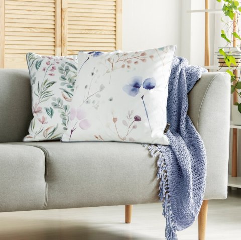 Poszewka dekoracyjna 45x45 Velvet 149 biała zielona kwiaty welurowa Eurofirany Poszewka dekoracyjna 45x45 Velvet 149 biała zielona kwiaty welurowa Eurofirany