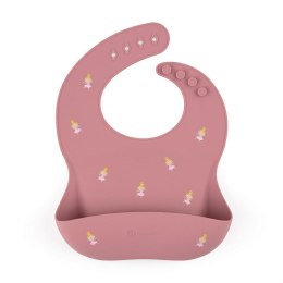 Śliniak silikonowy różowy Princesses 6m+ PETITE&MARS