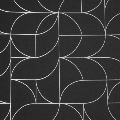 Zasłona 140x250 Evi czarna srebrna z błyszczącym nadrukiem geometrycznym gotowa na przelotkach Eurofirany Zasłona 140x250 Evi czarna srebrna z błyszczącym nadrukiem geometrycznym gotowa na przelotkach Eurofirany