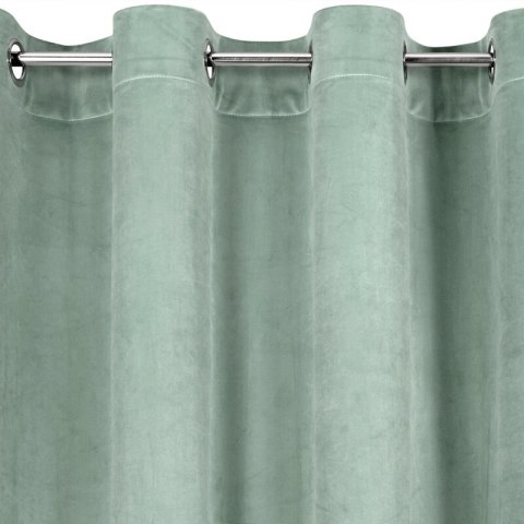 Zasłona 140x250 Rosa miętowa jasna welurowa gotowa na przelotkach D91 Zasłona 140x250 Rosa miętowa jasna welurowa gotowa na przelotkach D91