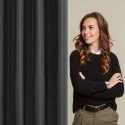 Zasłona 140x270 Rita czarna gotowa na taśmie żabki tunel agrafki Eurofirany