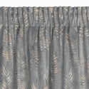 Zasłona 140x300 Gloria stalowa szampańska liście welurowa gotowa na taśmie Eurofirany Zasłona 140x300 Gloria stalowa szampańska liście welurowa gotowa na taśmie Eurofirany