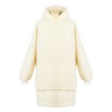Bluza wełniana merynos Hoodie kremowa z kapturem i dużą kieszenią Uniwersalna Bluza wełniana merynos Hoodie kremowa z kapturem i dużą kieszenią Uniwersalna