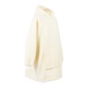 Bluza wełniana merynos Hoodie kremowa z kapturem i dużą kieszenią Uniwersalna Bluza wełniana merynos Hoodie kremowa z kapturem i dużą kieszenią Uniwersalna