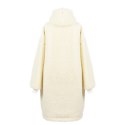 Bluza wełniana merynos Hoodie kremowa z kapturem i dużą kieszenią Uniwersalna Bluza wełniana merynos Hoodie kremowa z kapturem i dużą kieszenią Uniwersalna