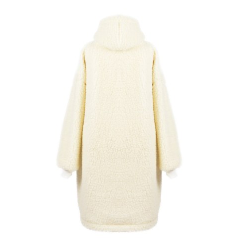Bluza wełniana merynos Hoodie kremowa z kapturem i dużą kieszenią Uniwersalna Bluza wełniana merynos Hoodie kremowa z kapturem i dużą kieszenią Uniwersalna
