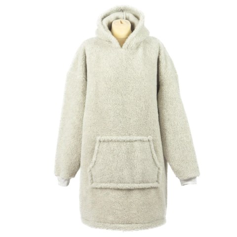 Bluza wełniana merynos Hoodie szara z kapturem i dużą kieszenią Uniwersalna Bluza wełniana merynos Hoodie szara z kapturem i dużą kieszenią Uniwersalna