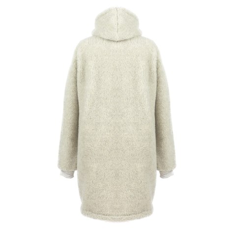 Bluza wełniana merynos Hoodie szara z kapturem i dużą kieszenią Uniwersalna Bluza wełniana merynos Hoodie szara z kapturem i dużą kieszenią Uniwersalna