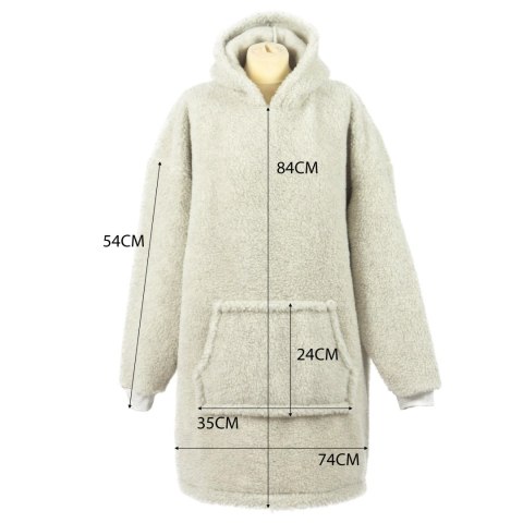 Bluza wełniana merynos Hoodie szara z kapturem i dużą kieszenią Uniwersalna Bluza wełniana merynos Hoodie szara z kapturem i dużą kieszenią Uniwersalna