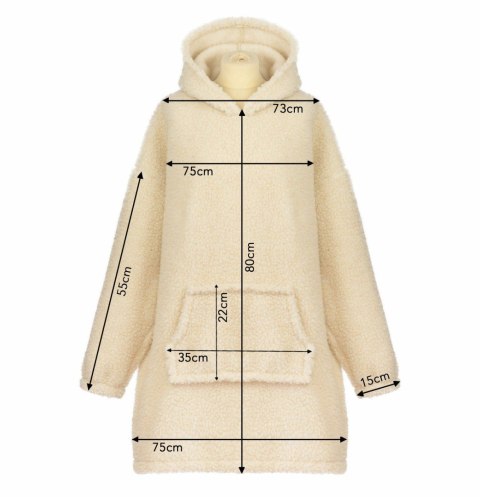 Bluza wełniana merynos Hoodie szara z kapturem i dużą kieszenią Uniwersalna Bluza wełniana merynos Hoodie szara z kapturem i dużą kieszenią Uniwersalna