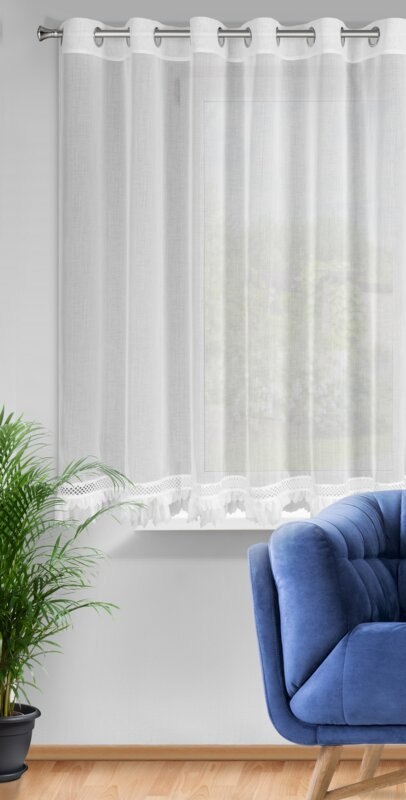 Firana gotowa Kiara 350x150 biała na przelotkach Eurofirany Firana gotowa Kiara 350x150 biała na przelotkach Eurofirany