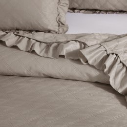 Narzuta z falbanką 140x200 Ruffy taupe falbanka romby glamour dekoracyjna I2
