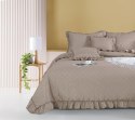 Narzuta z falbanką 140x200 Ruffy taupe falbanka romby glamour dekoracyjna I2 Narzuta z falbanką 140x200 Ruffy taupe falbanka romby glamour dekoracyjna I2
