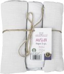 Pielucha muślinowa Muslin 3 szt 70x80 biała bawełniana komplet Pielucha muślinowa Muslin 3 szt 70x80 biała bawełniana komplet