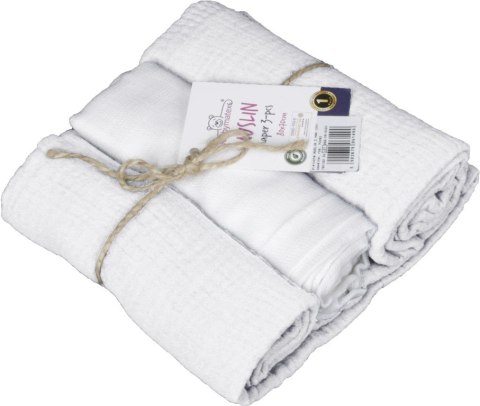 Pielucha muślinowa Muslin 3 szt 70x80 biała bawełniana komplet Pielucha muślinowa Muslin 3 szt 70x80 biała bawełniana komplet