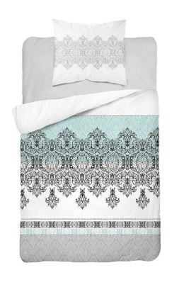 Pościel bawełniana 140x200 Glamour biała turkusowa ornamenty orientalna 3833 B Bawełna 88