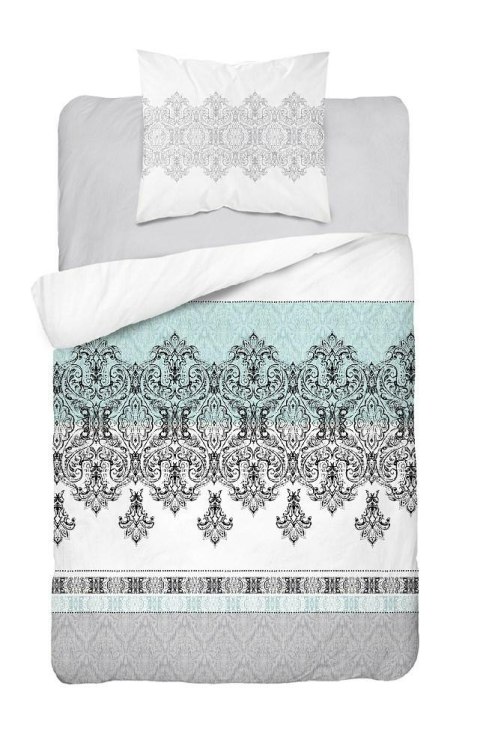 Pościel bawełniana 140x200 Glamour biała turkusowa ornamenty orientalna 3833 B Bawełna 88 Pościel bawełniana 140x200 Glamour biała turkusowa ornamenty orientalna 3833 B Bawełna 88