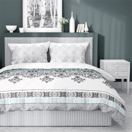 Pościel bawełniana 140x200 Glamour biała turkusowa ornamenty orientalna 3833 B Bawełna 88