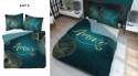 Pościel bawełniana 160x200 Amore turkusowa złota liście 4327 A Holland 29 Pościel bawełniana 160x200 Amore turkusowa złota liście 4327 A Holland 29