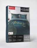 Pościel bawełniana 160x200 Amore turkusowa złota liście 4327 A Holland 29 Pościel bawełniana 160x200 Amore turkusowa złota liście 4327 A Holland 29