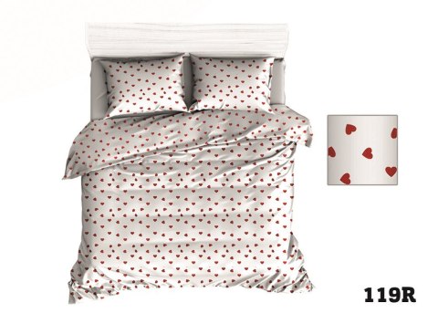 Pościel bawełniana 200x220 R119 biała czerwona serca serduszka 314D Pościel bawełniana 200x220 R119 biała czerwona serca serduszka 314D