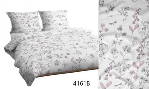 Pościel flanelowa 140x200 biała szara pudrowa kwiaty polne 4161 B Flanela Max zapinana na guziki Pościel flanelowa 140x200 biała szara pudrowa kwiaty polne 4161 B Flanela Max zapinana na guziki