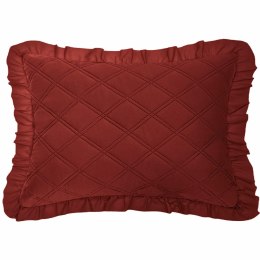 Poszewka z falbanką 50x70 Ruffy bordowa falbanka romby glamour dekoracyjna do narzuty I2