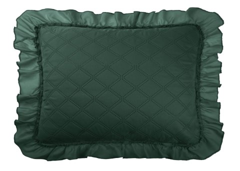 Poszewka z falbanką 50x70 Ruffy zielona butelkowa romby glamour dekoracyjna do narzuty Poszewka z falbanką 50x70 Ruffy zielona butelkowa romby glamour dekoracyjna do narzuty