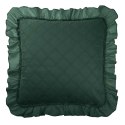 Poszewka z falbanką 50x70 Ruffy zielona butelkowa romby glamour dekoracyjna do narzuty Poszewka z falbanką 50x70 Ruffy zielona butelkowa romby glamour dekoracyjna do narzuty